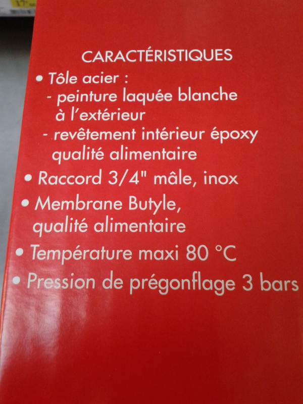 Avec la qualité sanitaire et l’intérieur époxy.