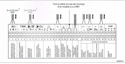 bornier (tout n'est pas câblé / par exemple, pas de Thermostat)