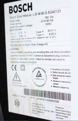 étiquette arrière BOSCH